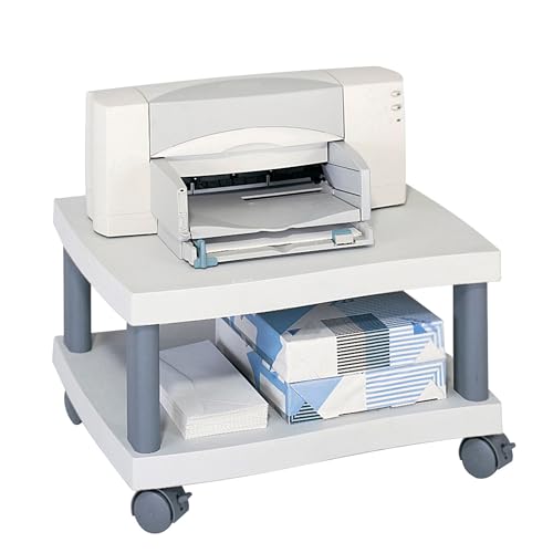 Safco Wave Under-Desk Utility Cart & Multi-Use Printer Stand, 2-Tier Printer Table for Home Office, Rolling Cart with Shelf - style: Under Desk