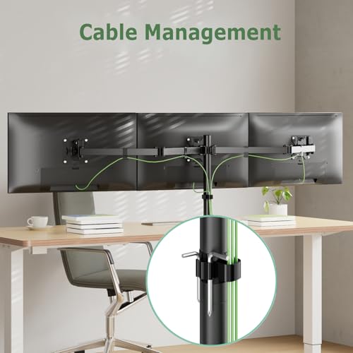 UPGRAVITY Triple Monitor Desk Mount Fits 3 Screens up to 27 inch