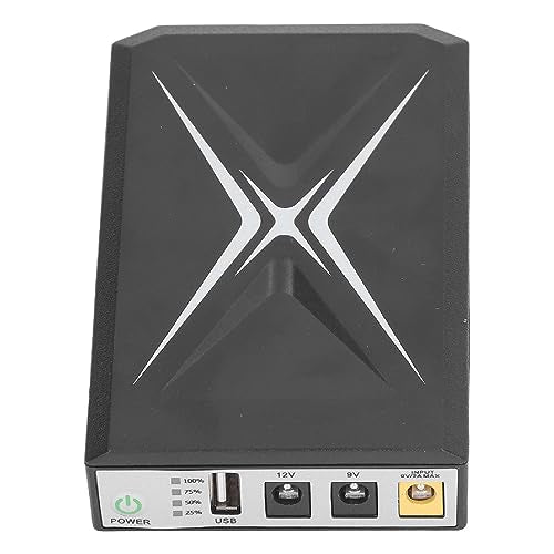 Mini UPS Uninterruptible Power Supply, ABS PC Router Battery Backup 8800mAh 18W with 5V USB 9V 12V Output, Portable Backup Power for Camera Router Modem Security Monitoring