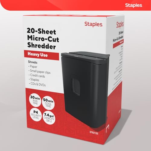 Staples 20-Sheet Micro-Cut Paper Shredder, High-Security, Black - style: 20 Sheet