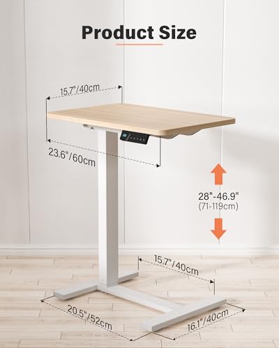 FiCiHi 24"x 16" Electric Standing Desk, Mobile Sit Stand Up Desk, Maple - color: Maple, size: 24" x 16"