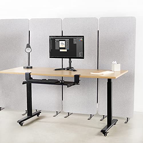 VIVO Gray Freestanding 24 x 66 inch Privacy Panel, PP-1-T024G - color: Gray, size: 24" wide, 66" Tall