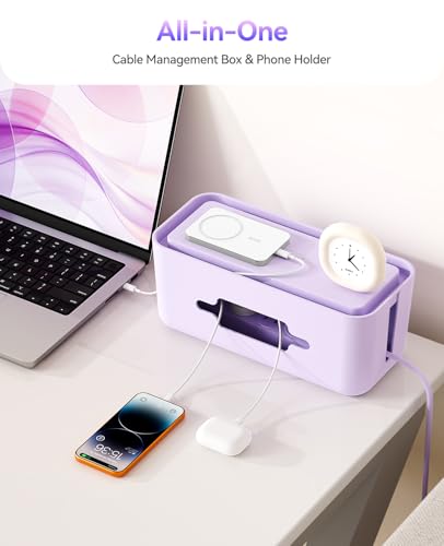 ORICO Cable Management Box, Cord Hider Box to Conceal Power Strips on Desk or Floor, Keeping Cords Tidy and Protected from Damage, Stylish Cable Organizers for Home, Office, School - PB01