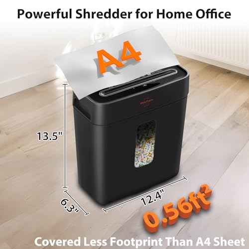 VidaTeco 6-Sheet Cross Cut Paper Shredder for Home Office, 3.04-Gallon Bin - size: 6 sheet