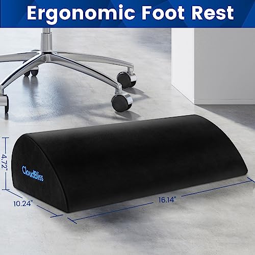 Foot Rest for Under Desk at Work,Office Desk Accessories with Soft Foam and Washable Removable Cover, Foot Stool for Office, Car, Home to Foot Support and Relax Ankles, Black (Pack of 2) - color: Black, size: Large (Pack of 2)
