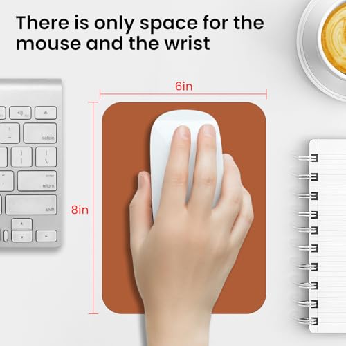 Small Mouse Pad 6 x 8 Inch, Horizontal and Vertical Flexible use. Great for Traveling, Wireless laptops, Keyboard Trays, Offices, etc. (Brown) - color: brown