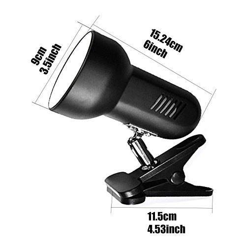 RONG&LAN Clip lamp,360° Rotation Clip on Lamp Portable Book Reading Light,Clamp on Desk/Table/Bunk Bed/Cupboard Home Lighting, (Desk lamp,Seven Colors for Your Choice) (Black) - color: Black