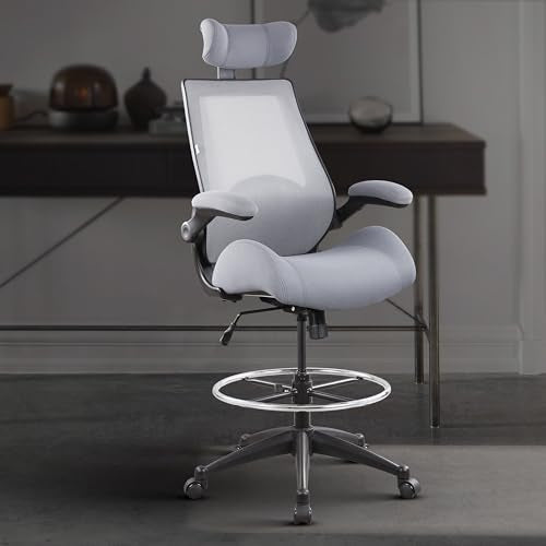 BOLISS Drafting Tall Office Chair 400lbs High Back Standing Desk Chair - color: Grey, size: BLS-2818HD