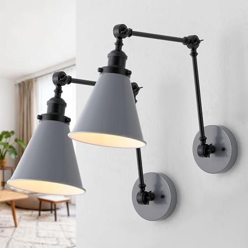 JONATHAN Y Rover 1-Light Wall Sconce 7", Gray/Black, Set of 2 - color: Gray/Black, size: Set of 2