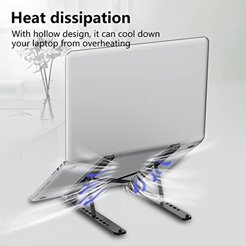 Tonmom Laptop Stand for Desk, Adjustable Laptop Riser, Black - color: Black
