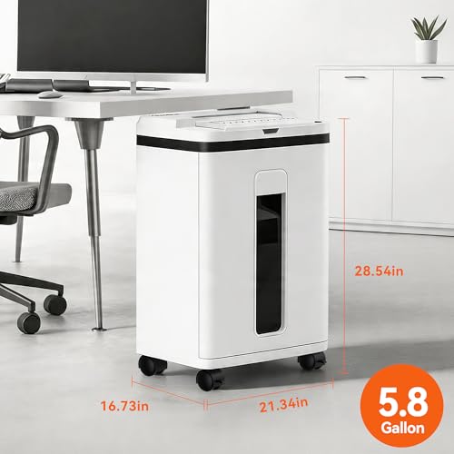 Paper Shredder 200-Sheet Auto Feed, Touchscreen Heavy Duty Shredders, 40 Min Non-Stop, P-5 Ultra Security Shredder for Home Office, Micro Cut with Wheels, 5.8 Gal Bin, <60 dB(OL288) - size: 200 Sheet Auto Feed
