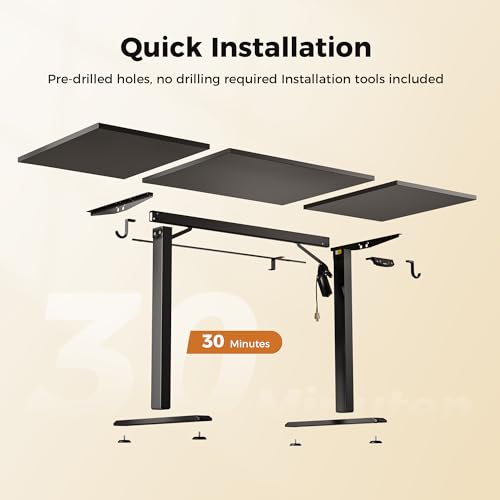 Agilestic Electric Height Adjustable Standing Desk, 63 Inch, Carbon Black - color: Black, size: 63x23.6 Inch