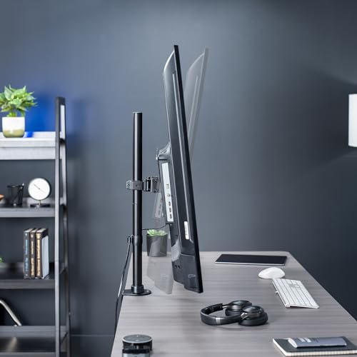 VIVO Ultra Wide TV Desk Mount for up to 55 inch Screens Weighing 66 lbs, Full Motion Height Adjustable Single Television Stand, Black, STAND-V155C - color: Black, size: up to 55" screens