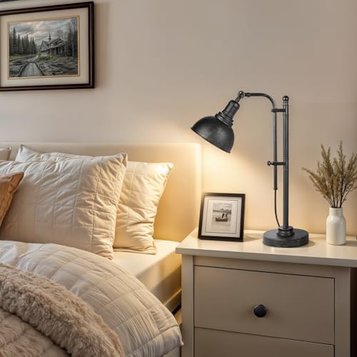 VONLUCE Rustic Desk Lamp, Adjustable Industrial Table Lamp for Home Office - color: Bronze