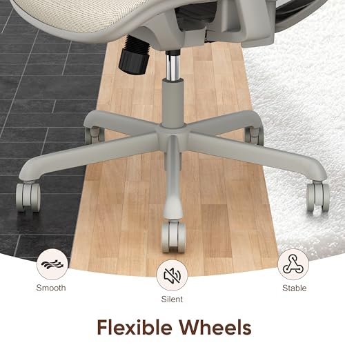 ELABEST Mesh Office Chair,Ergonomic Computer Desk Chair,Sturdy Task Chair- Adjustable Lumbar Support & Armrests,Tilt Function,Comfort Wide Seat,Swivel Home Office Chair (Beige) - color: Beige