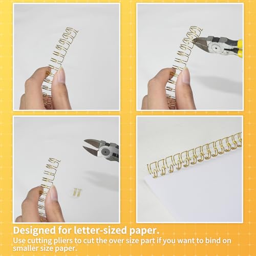 Rayson Wire Binding Spines, 1/2" 3:1 Pitch, 32-Loop Gold, 100 Pack | Binds up to 100 sheets; fits 3:1 pitch machines for reports, manuals and projects.