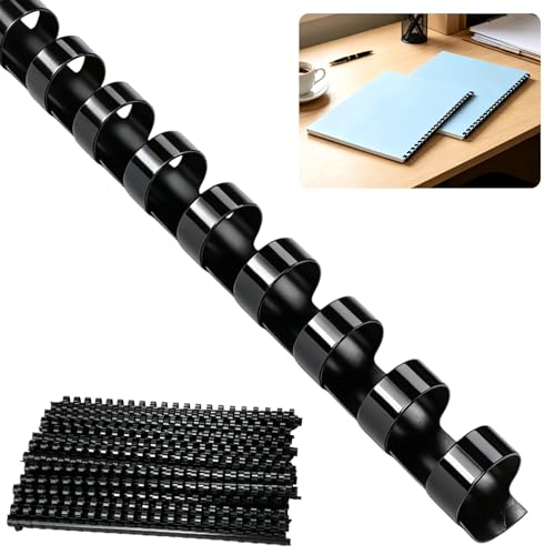 100 Pcs Plastic Binding Combs, 1/2 Inch Diameter 21-Ring Comb Binding Spines, 80 Sheet Capacity for A4 Documents, Reports, Manuals, Photo Albums and Office Supplies