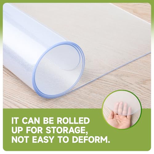 SOONAN Chair Mat for Hardwood Floors 63" x 51", Clear 0.08" Thick Office Desk Chair Mat, Non-Slip Stays Flat No Curling, Heavy Duty Floor Protector for Wood, Tile, Laminate & Vinyl, Home Office - size: 63" x 51" x 0.08"