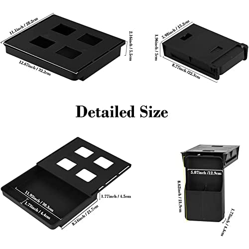 Under Desk Drawer Storage Organizer - 2 Pack (Large and Small) Black - (Please Note - Drawer Size/No Lip Under Desktop) - 2 Installation Methods (Screw or Adhesive)