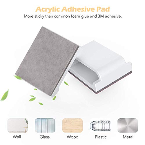 AGPTEK Flat Ethernet Cable Clips, 60 PCS Adhesive Wire Clips, White - color: White, size: 60 PCS