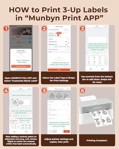 MUNBYN 1x1.75 Inch 3-Up Rectangle Thermal Labels, 2400 Stickers/1 Roll - size: 1"x1.75", style: Rectangle