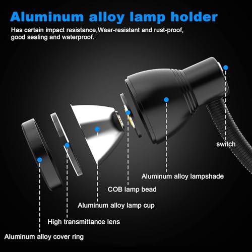 led work lights, IP65magnetic work light, 1200 lumen work lights for mechanics, magnetic base for milling machines, machine lights for workbenches and basements - style: magnetic work light