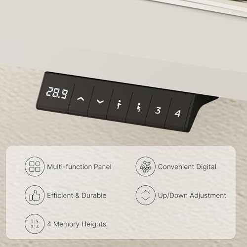 FLEXISPOT EN2 48"x24" Whole-Piece Standing Desk with Power Strip, White - color: White Top + White Frame, size: 48x24"