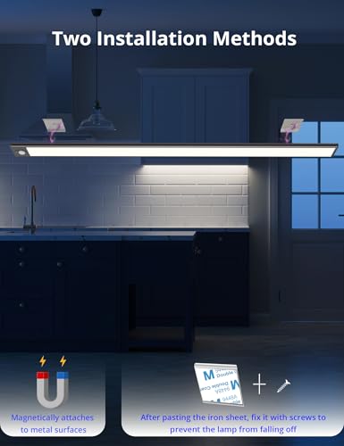 23.6in Under Cabinet Lighting, 101-LED, Dimmable, Rechargeable 4400mAh Battery, Indoor Wireless Motion Sensor Closet Light for Kitchen, Counter, Wardrobe (Silver)