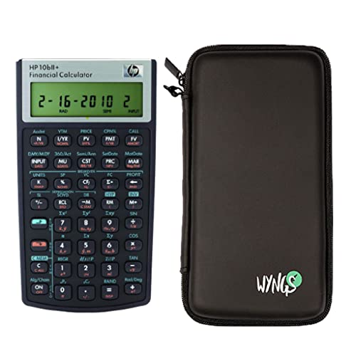 HP 10B II Plus/Hewlett Packard 10BII+ Financial Scientific Calculator + WYNGS Protective Case Black - color: black