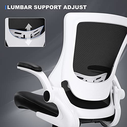 Misolant Drafting Chair, Tall Office Chair for Standing Desk, High Office Chair with Adjustable Lumbar Support and Footrest Ring, Standing Desk Chairs Adjustable Height - color: White