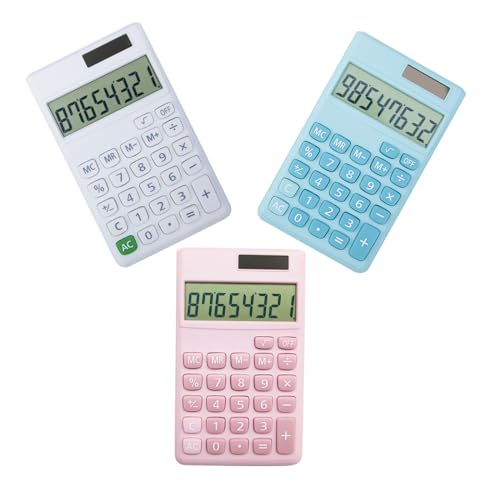 Basic Standard Calculators Small Digital Desktop Calculator with 8-Digit LCD Display, Battery Solar Power Smart Calculator Children's School Adult Office Family Standard Functions (8 Bit White) - color: 8 Bit White