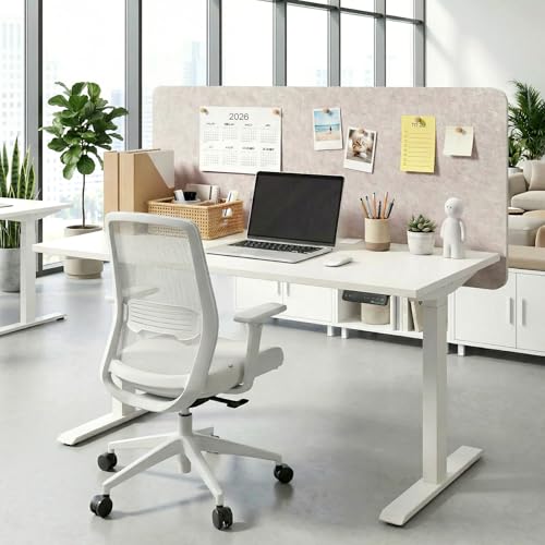 Felt Desk Divider, Clamp-On Privacy Panel, 24 x 48 Inch, Oatmeal - color: Oatmeal, size: 24×48 in