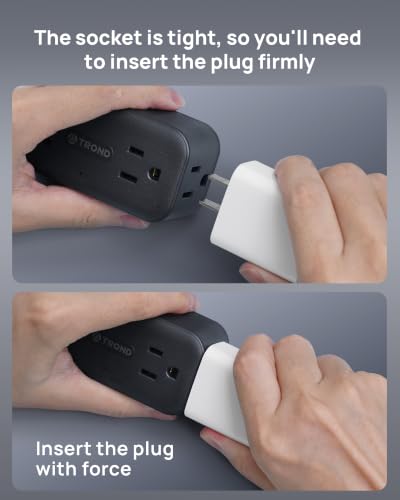 TROND 360° Rotating Flat Plug Power Strip 3ft, 4 Widely AC Outlets, Black - color: Black, size: 3FT