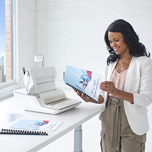 Fellowes Lyra 3-in-1 Binding Machine with Storage Tray - 20 Sheet Punch Capacity for A4/A5 Documents - Built in Stapler - 300 Sheet Capacity - Includes 1000 Staples - Ideal for School or Small Office