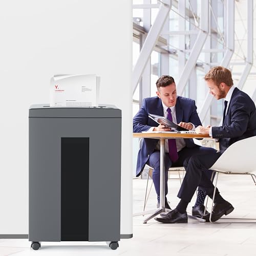 WOLVERINE SD9611 Quiet P4 Cross Cut Shredder, 18-Sheet 60 Min Gray ETL | 18-Sheet P4 Cross Cut | 4×35mm | 60Min Continuous | 58dB | 6Gal Bin | Shreds CDs+Cards | ETL Certified | 1-Year Warranty - size: 18-Sheet Level P4-Grey