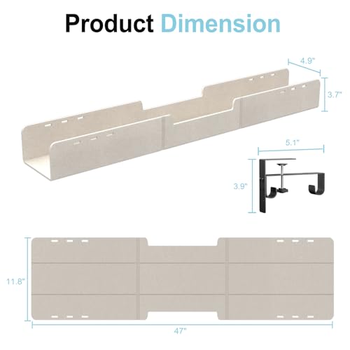 No-Drill Under Standing Desk Cable Management,47.2" L,Beige - color: Beige, size: 47.2"