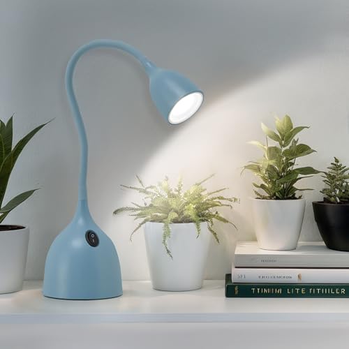 EJIAXIN Desk Lamp for College Dorm Room - LED Reading Light, Blue - color: Blue