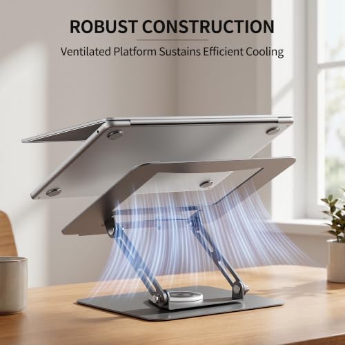 ALASHI 360° Rotating Laptop Stand, Multi-Angle, 10-17", Grey - color: E-Grey