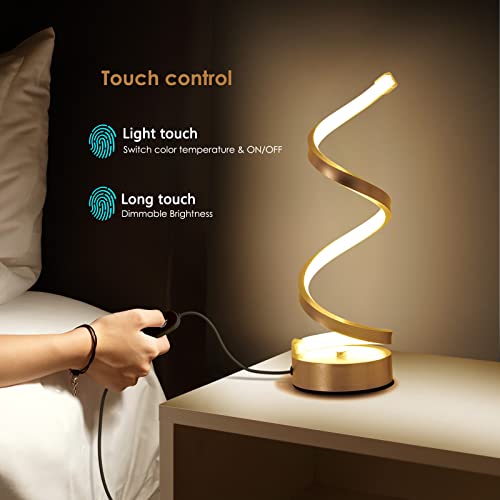 NUÜR Table Lamps for Living Room Set of 2, Silver Dimmable LED Lamp, Small Bedside Lamps, Nightstand Lamp for Bedroom Office Home Living Room | Brushed Silver Touch Control Desk Lamp, Stepless Dimmable Bedside Ambient Light for Home Office & Bedroom Decor