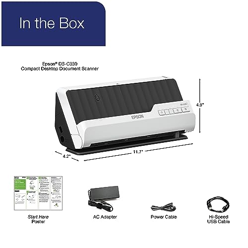 Epson DS-C330 Compact Desktop Document Scanner 20-Page Auto Feeder