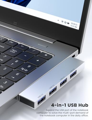 USB Hub 2Pack Right Model, Fidioto 4 Port USB Adapter(1 * 3.0 Port, 3 * 2.0 Port), Laptop, iMac Pro, MacBook Air, Mac mini/Pro, Notebook PC, USB Flash Drives and Mobile HDD Etc. - color: 4in1- 2pcs Right-Silver