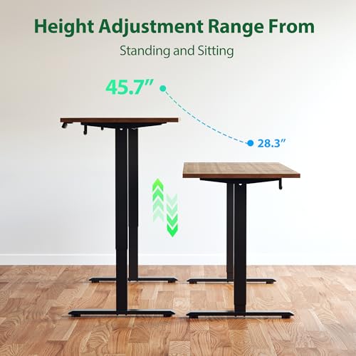 Agilestic Electric Height Adjustable Standing Desk, 63 Inch, Dark Walnut | Smooth Height Adjustment, Memory Presets, Hooks, Stable Steel Frame,154 lbs Capacity, Easy Assembly, Splice Board - color: Dark Walnut, size: 63 x 24 Inch