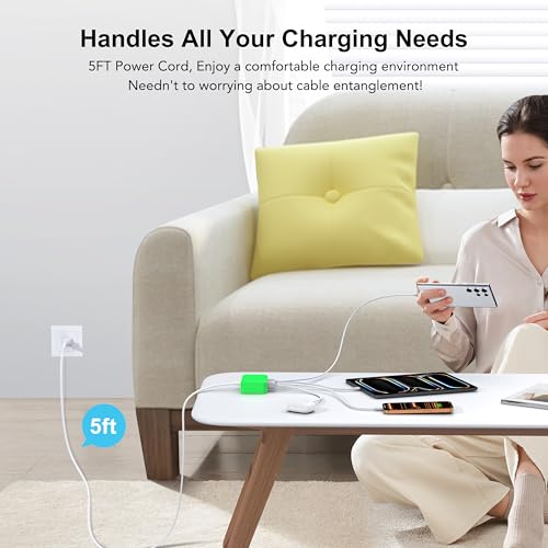 USB Fast Charger Block 50% Smaller 100W Max 6-Port GaN USB Charging Station - color: E-Green, size: 100W