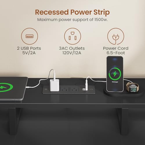 SEDETA 94.5" 2 Person Gaming Desk with 8 Drawers & Storage Shelves, Black | Double T Shaped Office Desk with LED Lights, Power Strip with USB & Monitor Stand for Home Office, Bedroom - color: Black