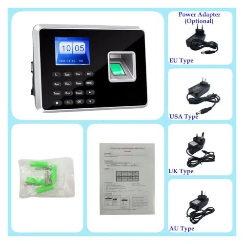 Back Up Battery SSR Fingerprint Time Attendance Clock Machine Card and Biometric Employee Electric Clocking Tracking Device(Russian,EU Plug) - color: Russian, size: EU Plug