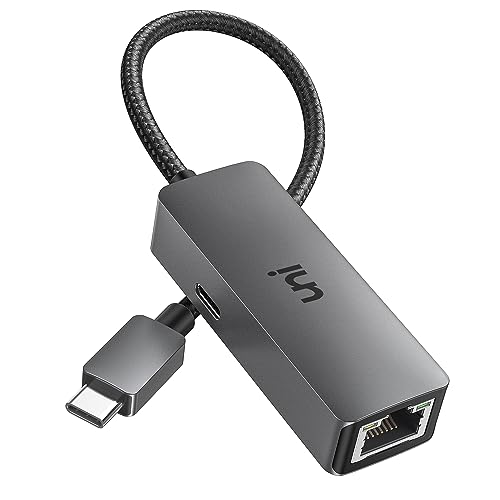 uni USB C to Ethernet Adapter 1Gbps with 100W PD Charging Port for Laptop - style: Grey-USB C+PD
