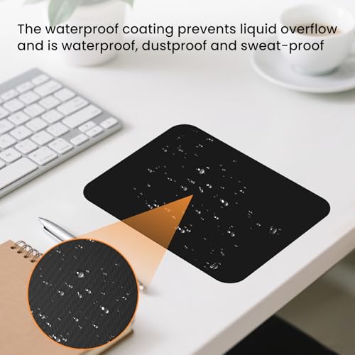 Small Mouse Pad 6 x 8 Inch, Horizontal and Vertical Flexible use. Great for Traveling, Wireless laptops, Keyboard Trays, Offices, etc. (Black) - color: black
