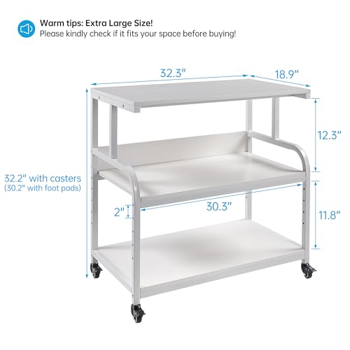 Fannova 32.3"x18.9"x32.1" Extra Large White Printer Stand with Storage - color: White, size: 32.3"W x 18.9"D x 32.1"H