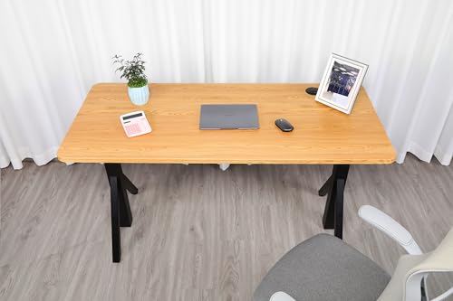 ApexDesk Quattro Series 60" Electric Adjustable Standing Computer Desk for Home and Office Width and Height Adjustable, Rectangular Canary - color: Canary Rectangular, size: 60" Rectangular