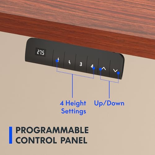 FLEXISPOT E3 Dual Motor Electric Standing Desk 48 x 30 Sit Stand Up Desk, Holds 220 lbs, Adjustable Height w/Memory Presets, One-Piece Mahogany Desktop & White Frame, Ships in 2 Boxes - color: White Frame + Mahogany Top, size: 48"x30" Whole-piece